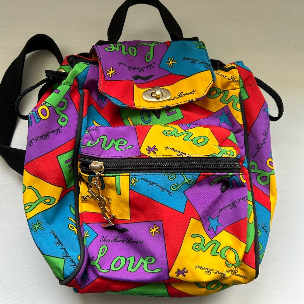 RARE Vintage YSL Love logo nylon mini backpack
